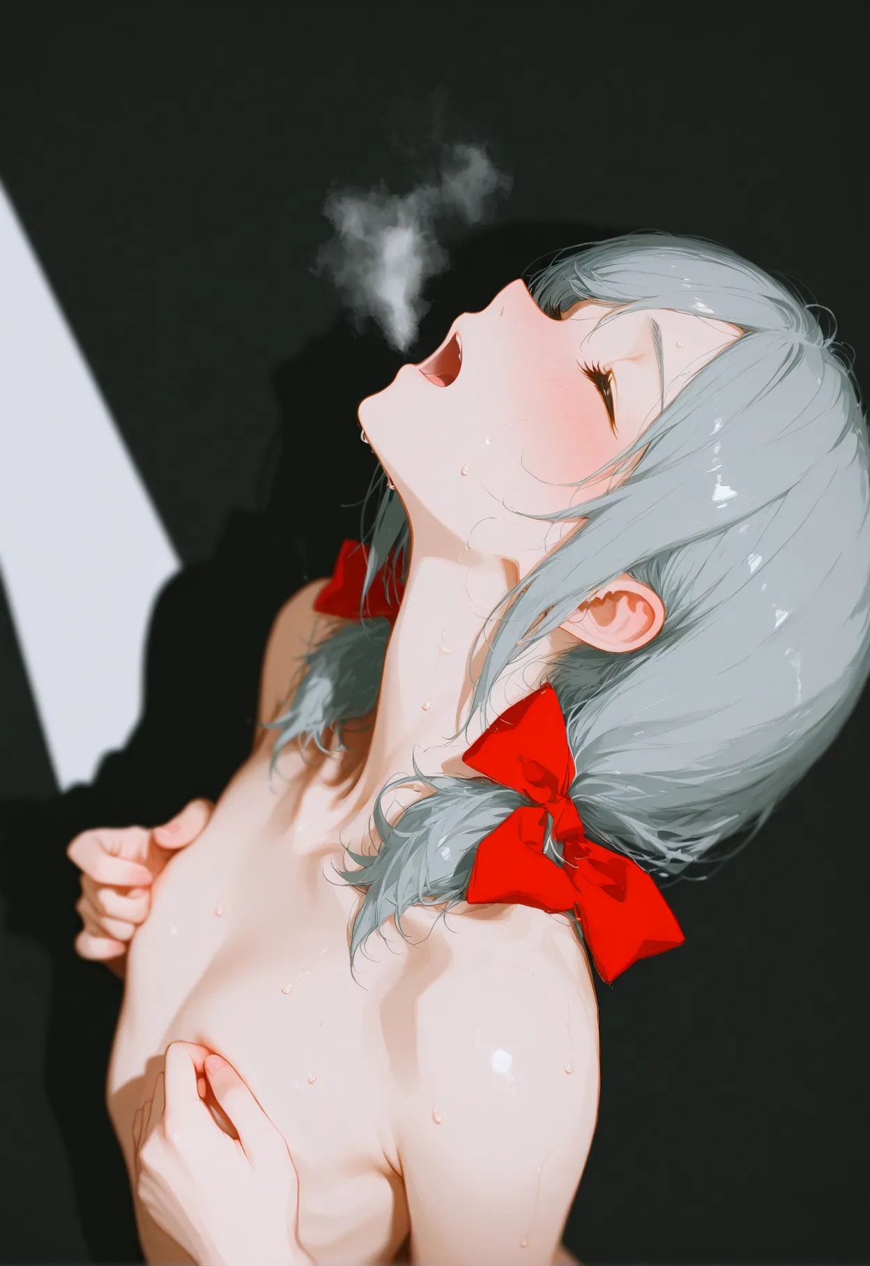 達して緩む口元