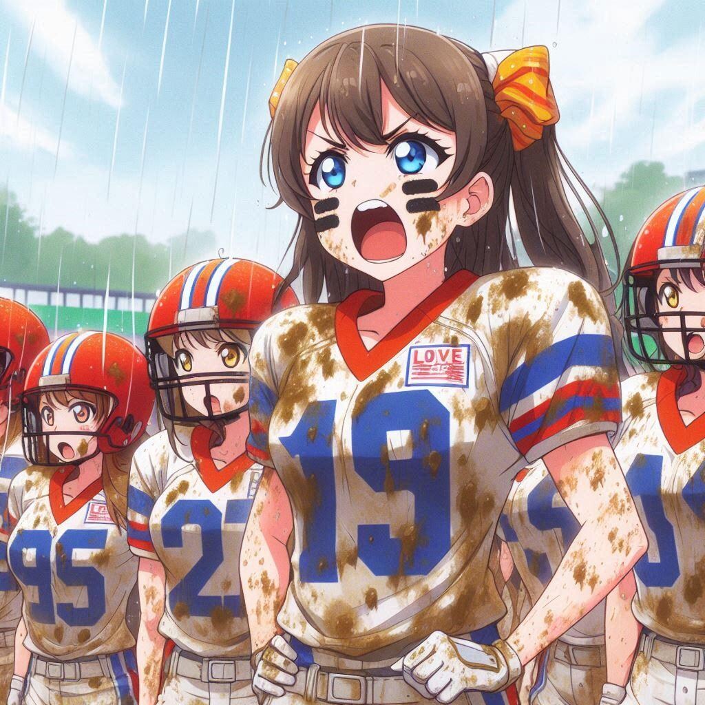 🏈泥まみれの女子アメフト 139