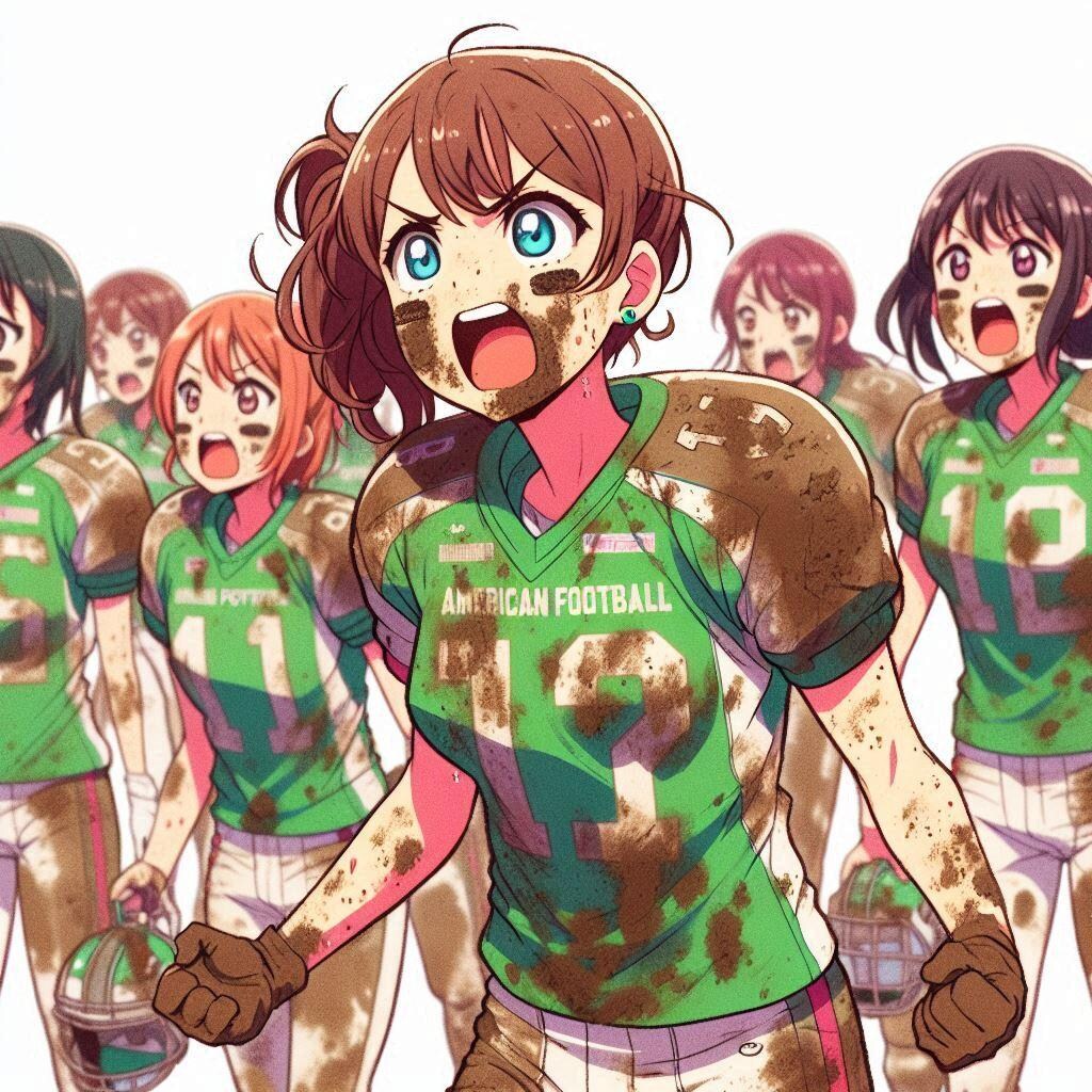 🏈泥まみれの女子アメフト 139