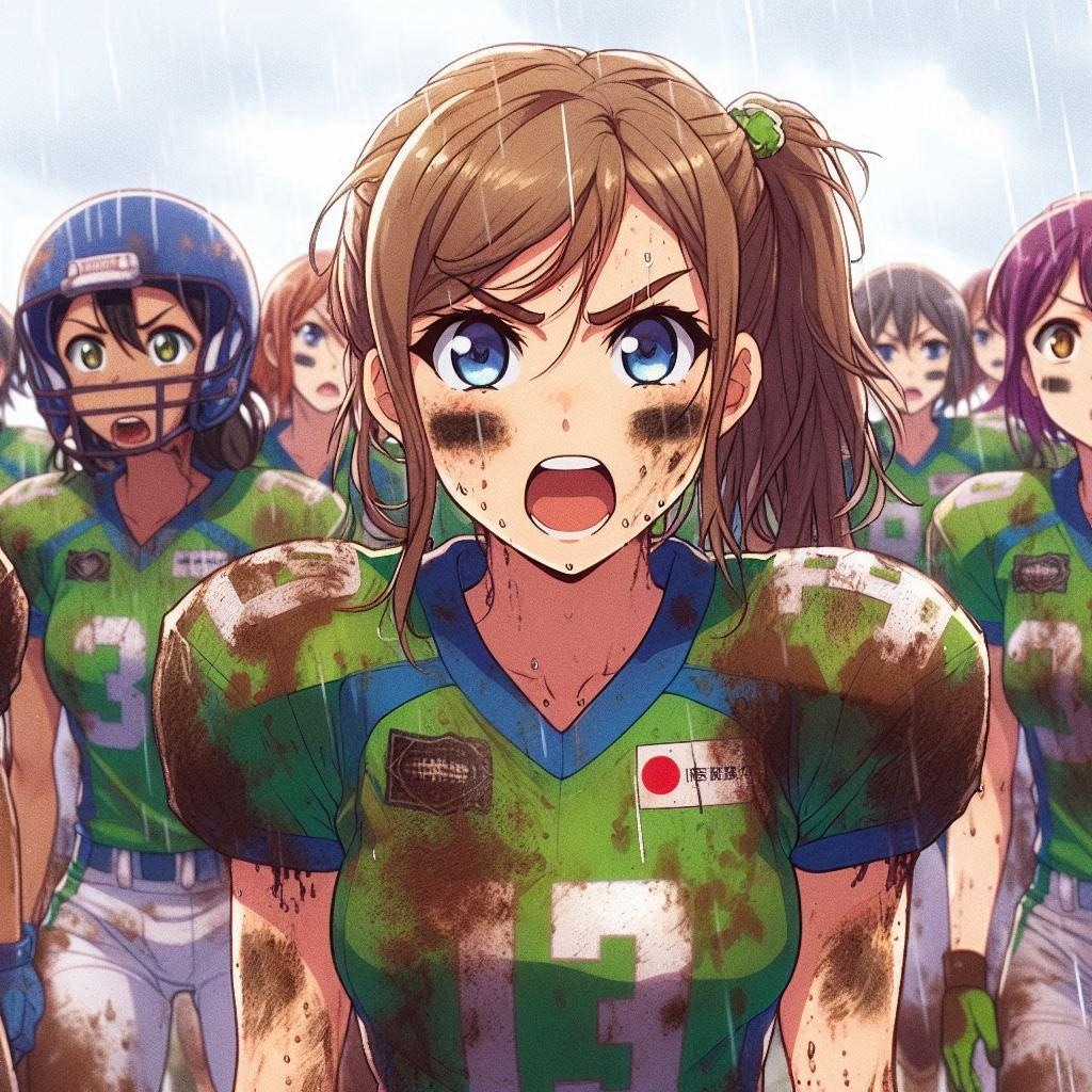 🏈泥まみれの女子アメフト 139