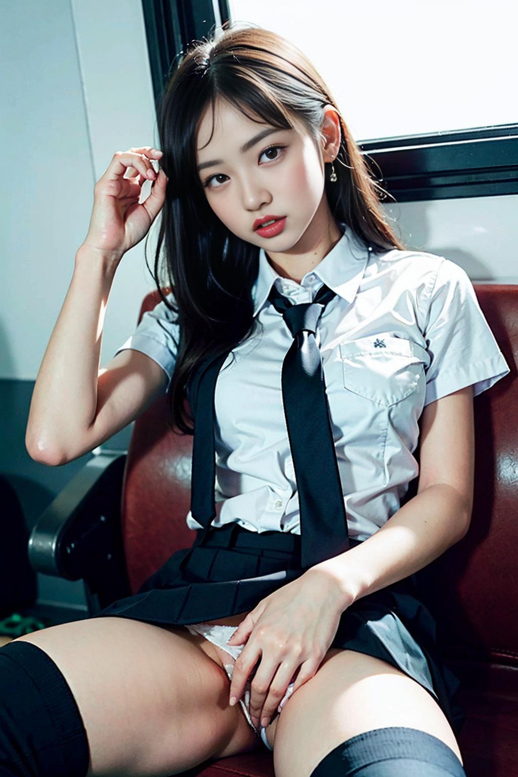 電車でオナニー美少女