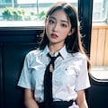 電車でオナニー美少女 3枚目