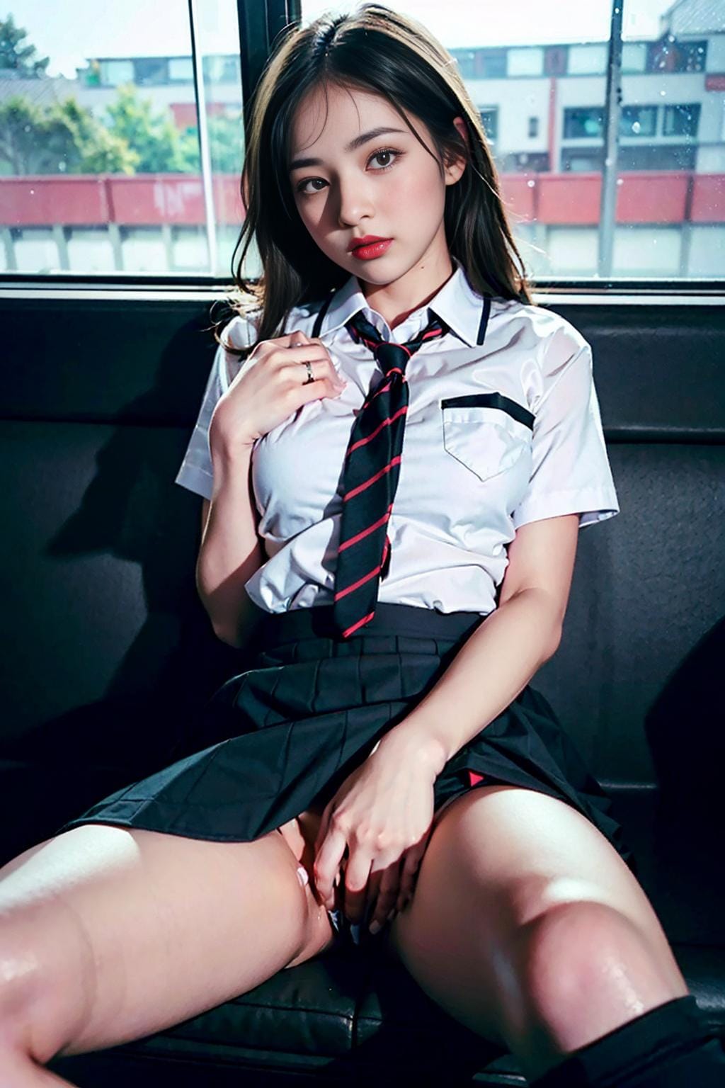 電車でオナニー美少女