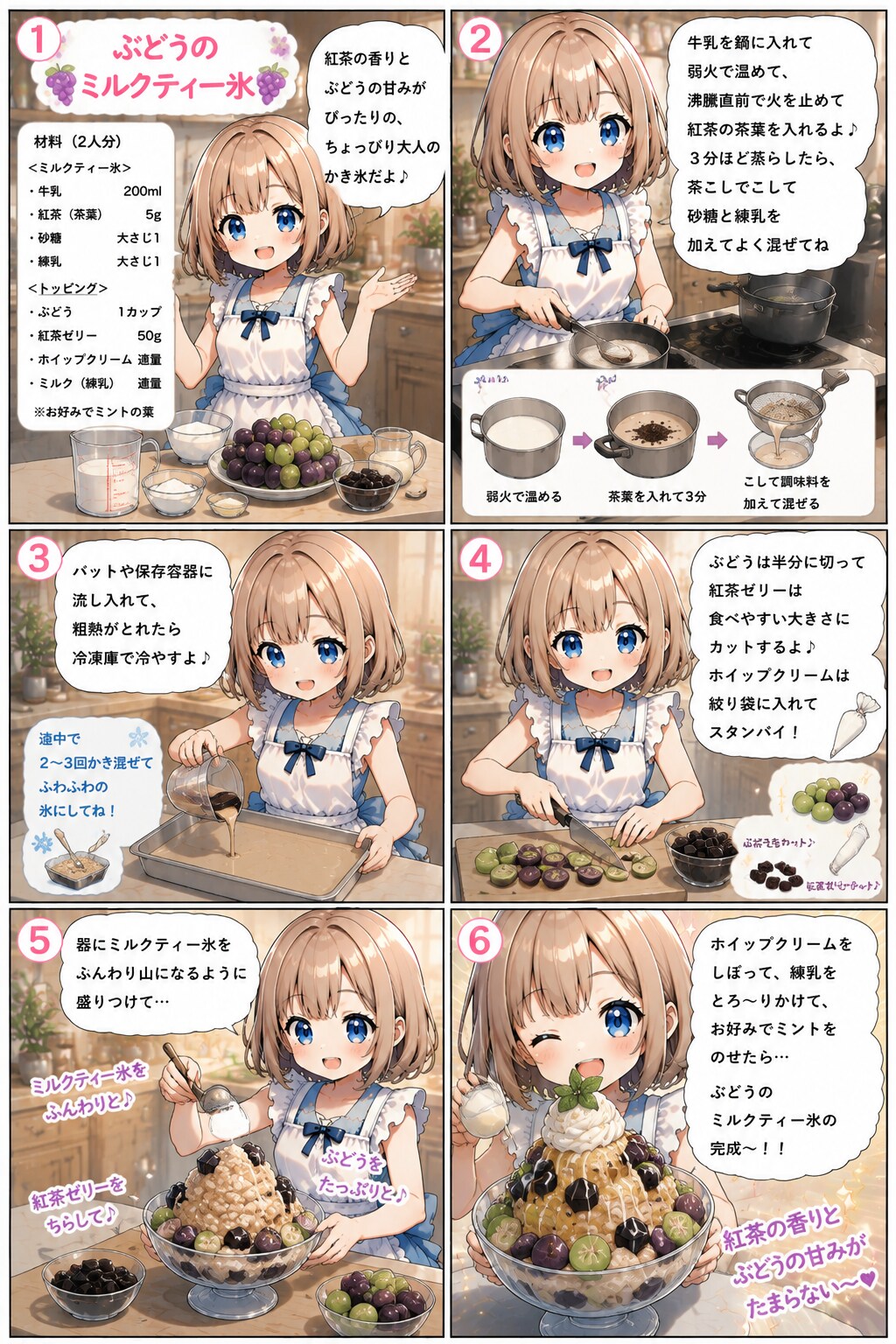 ぶどうのミルクティー氷 | の人気AIイラスト・グラビア