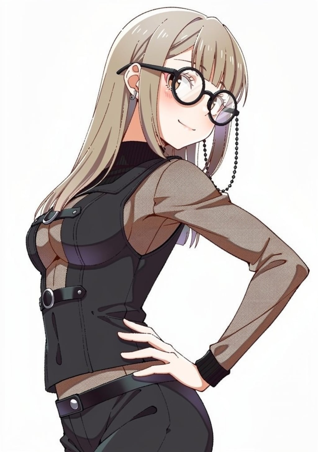 金髪メガネ女子