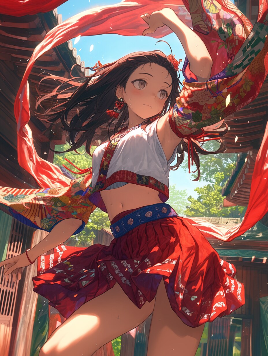 村祭りの踊り子たち
