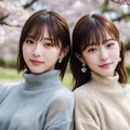 【12枚】お花見姉妹 4枚目