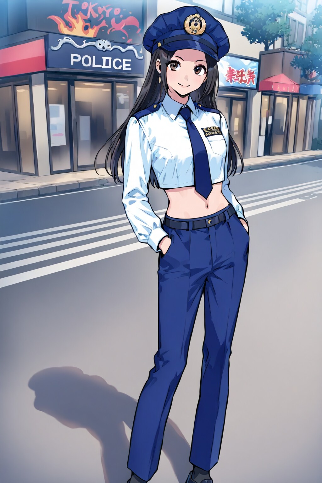 ネーブル婦警水浜晶菜の六本木へそ出しパトロール
