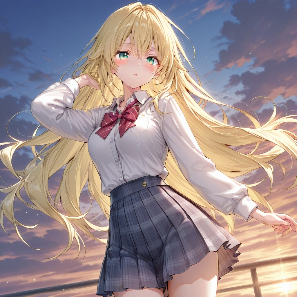 夕方の屋上