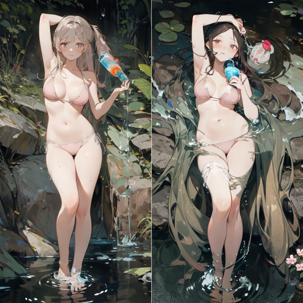 『泉』のポーズで