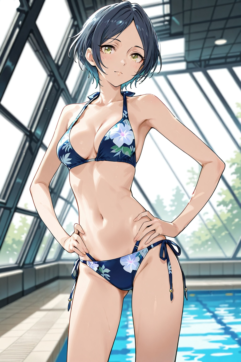 罪な人・・・２着目の水着も用意してるじゃないの・・・朝顔柄ね。