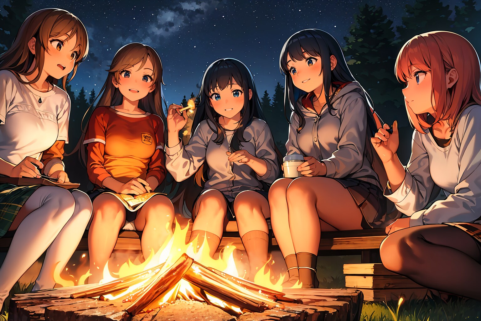 炎を囲んで