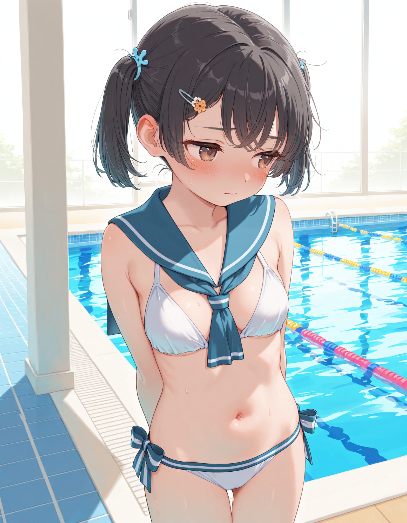 セーラービキニの少女