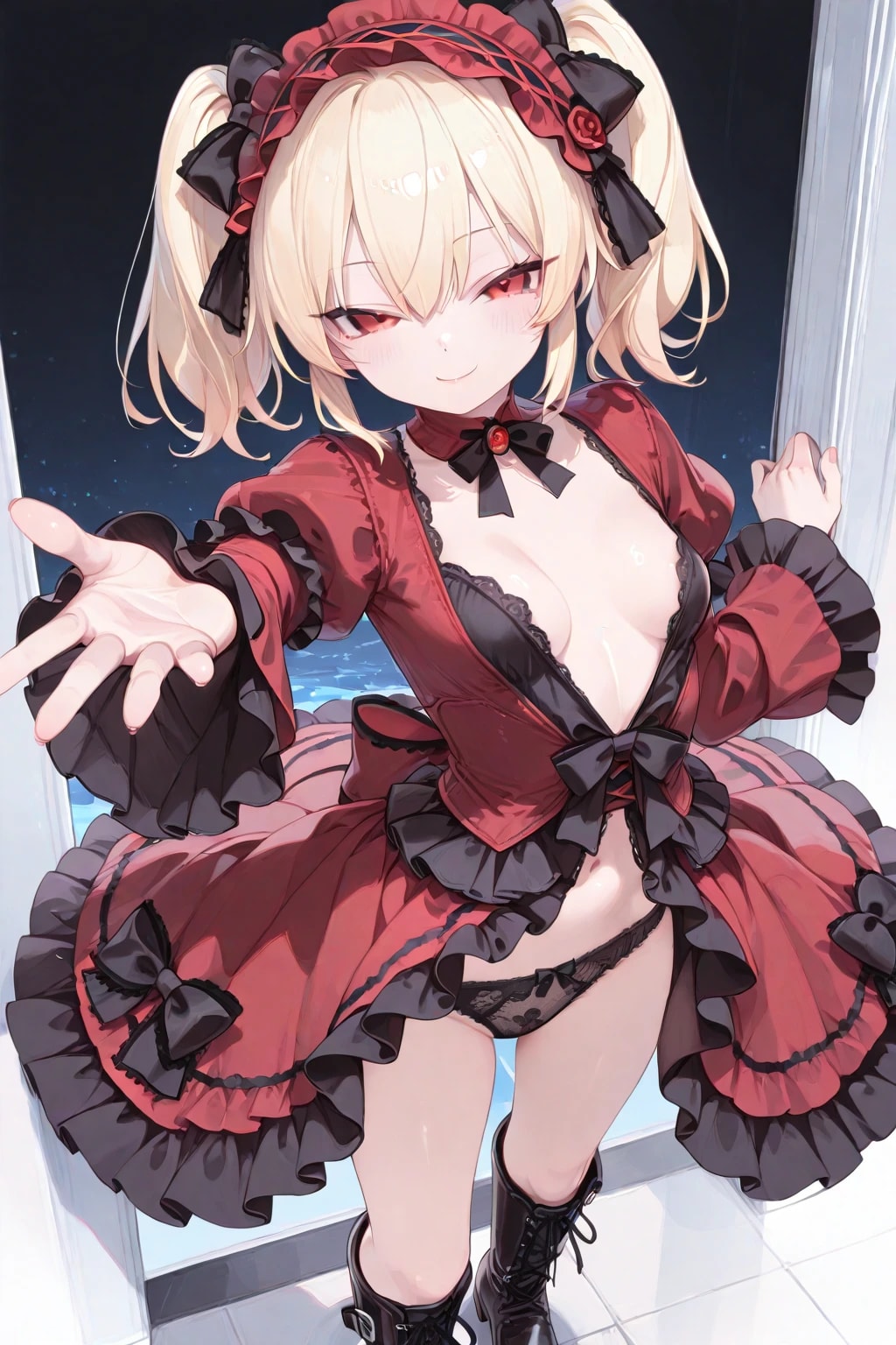 赤いドレスのお嬢様