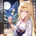 お月見 狐巫女さん 12枚目