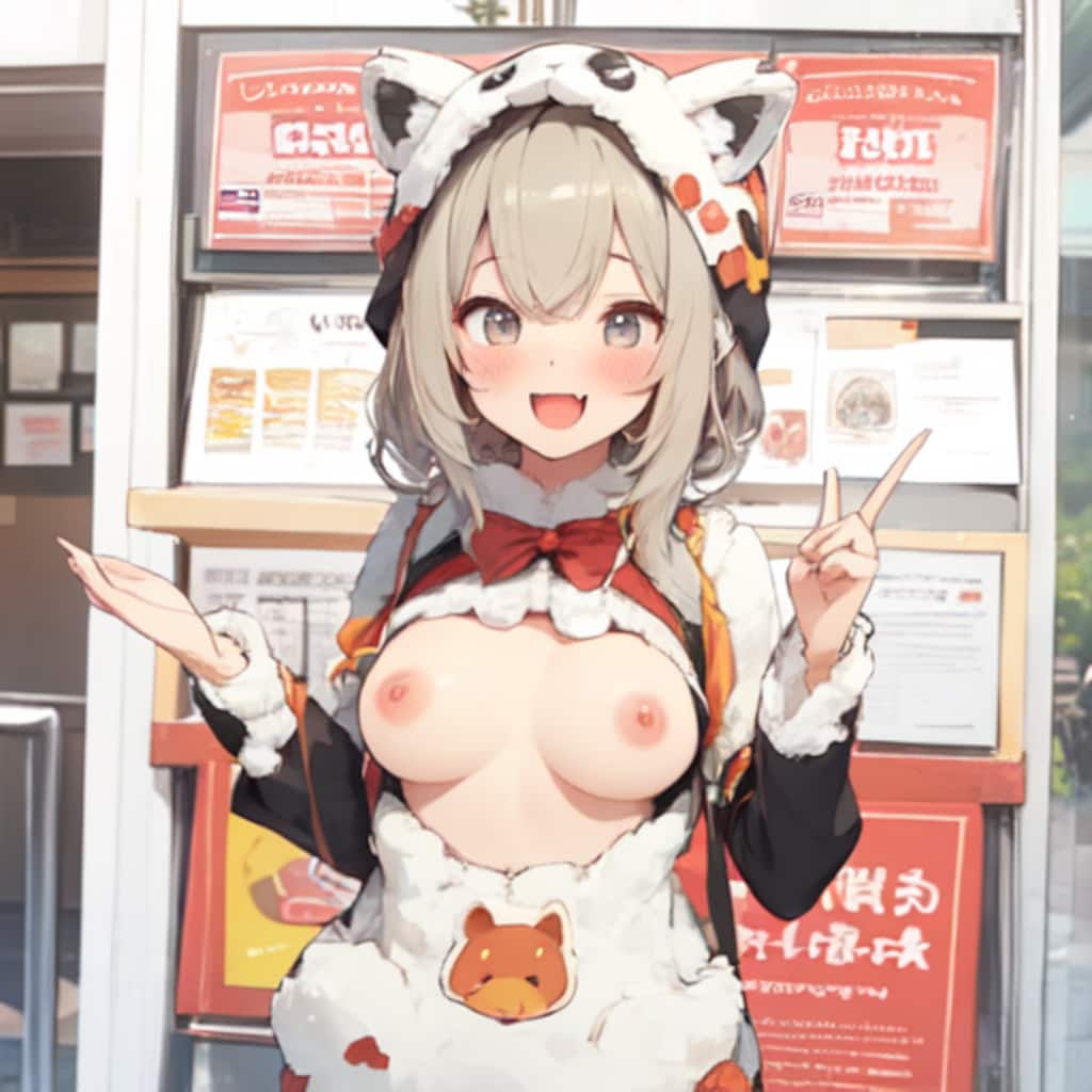 きぐるみカフェのビラ配り