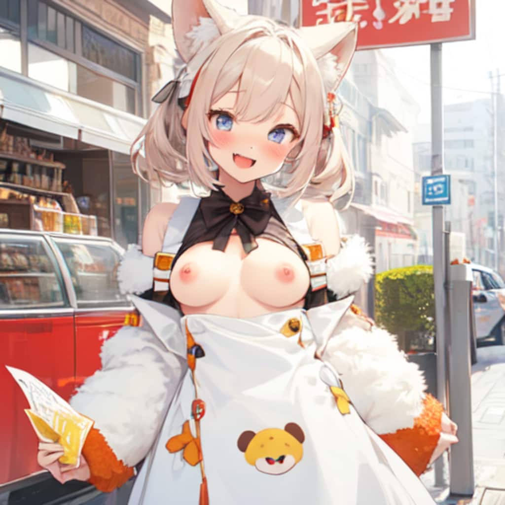 きぐるみカフェのビラ配り