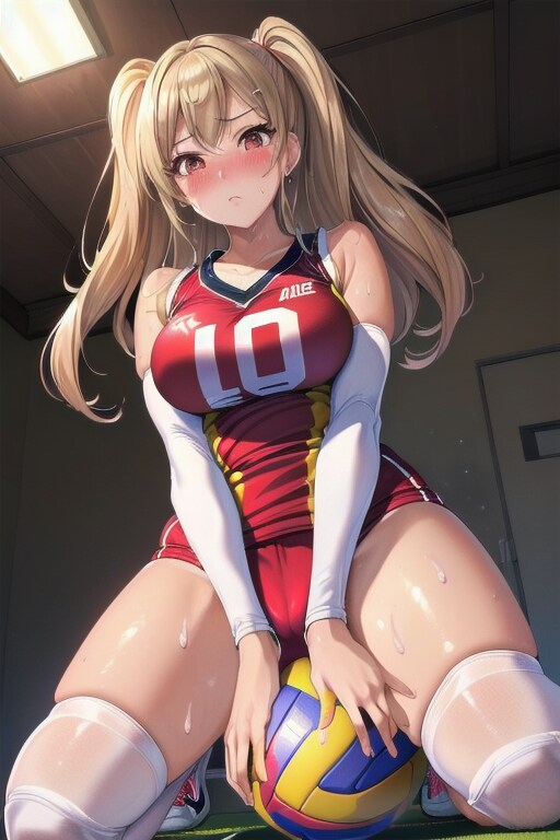 ギャルバレー部員のボール跨ぎ