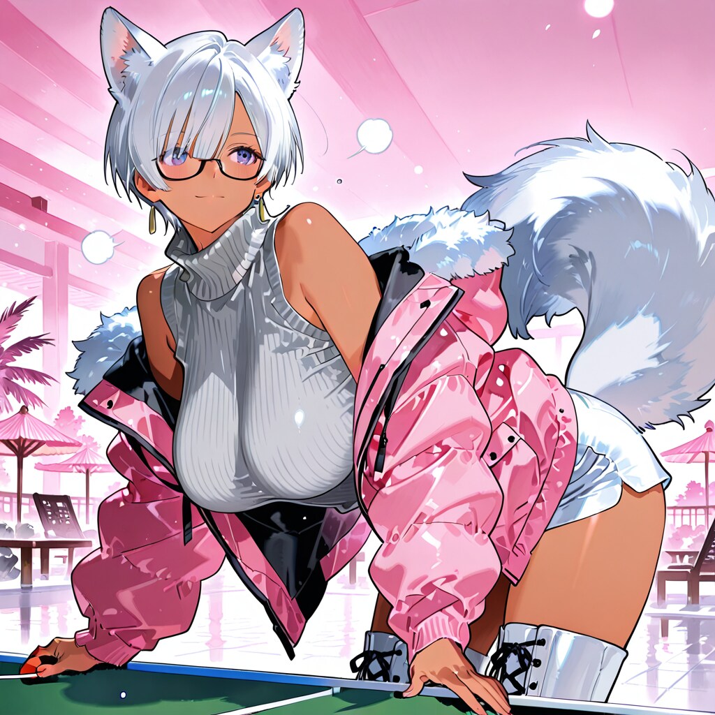 ちちぷいラグジュアリー温泉リゾートホテルのスポーツコーナーにやってきたケモ耳美女！