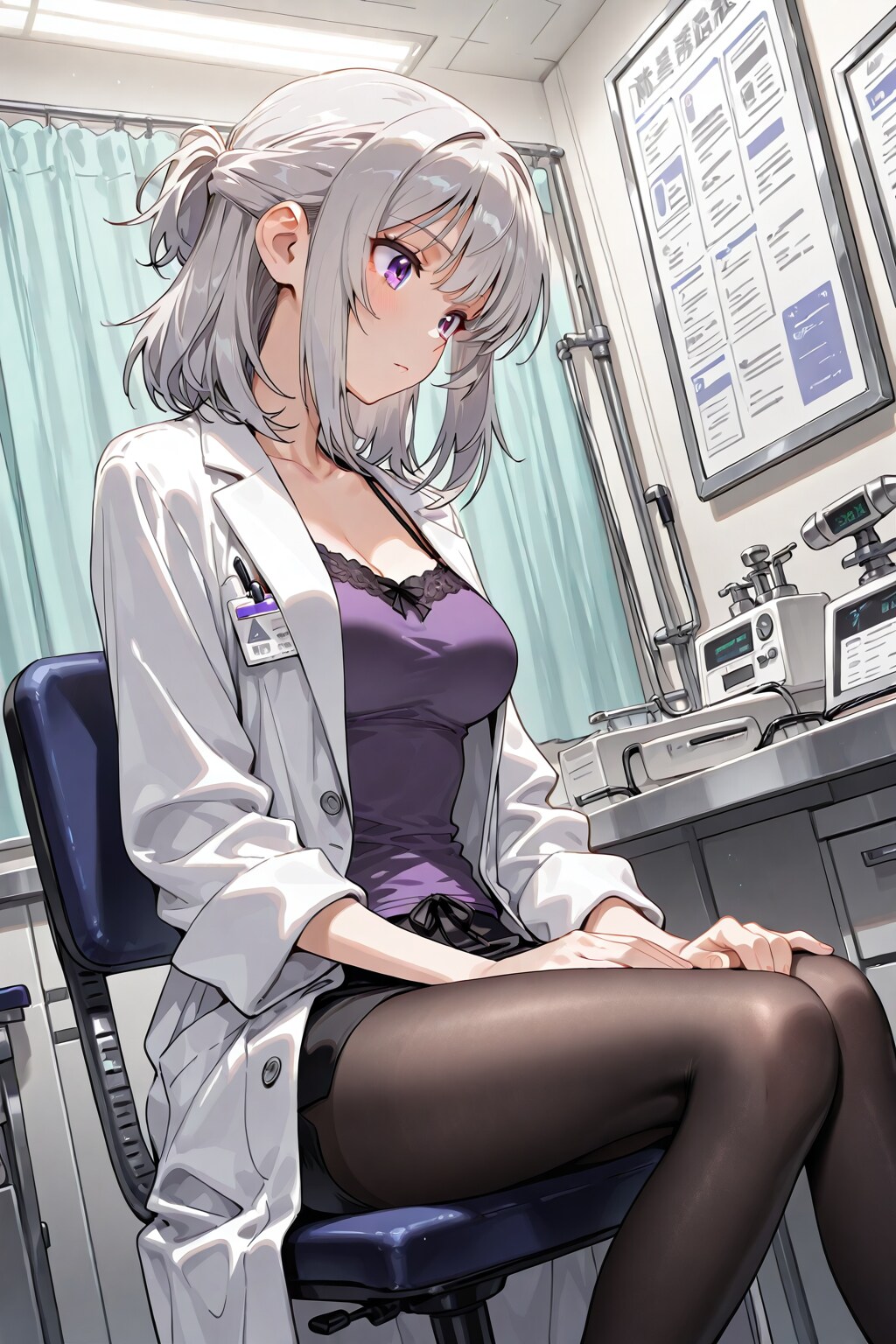 (1270)銀髪ちゃん白衣