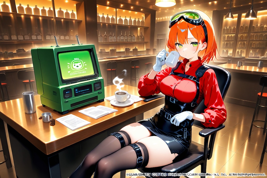 コーヒーと間違えてミルクを飲もうとしている女