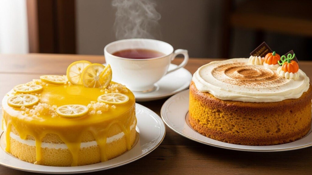 柚子ケーキと南瓜ケーキのセット