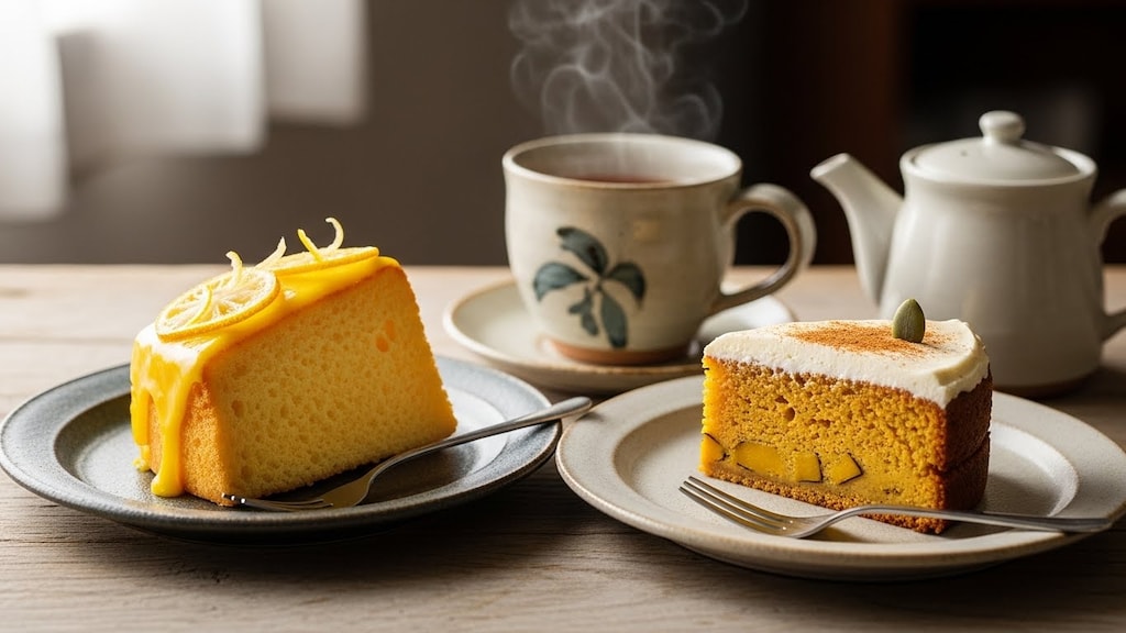 柚子ケーキと南瓜ケーキのセット