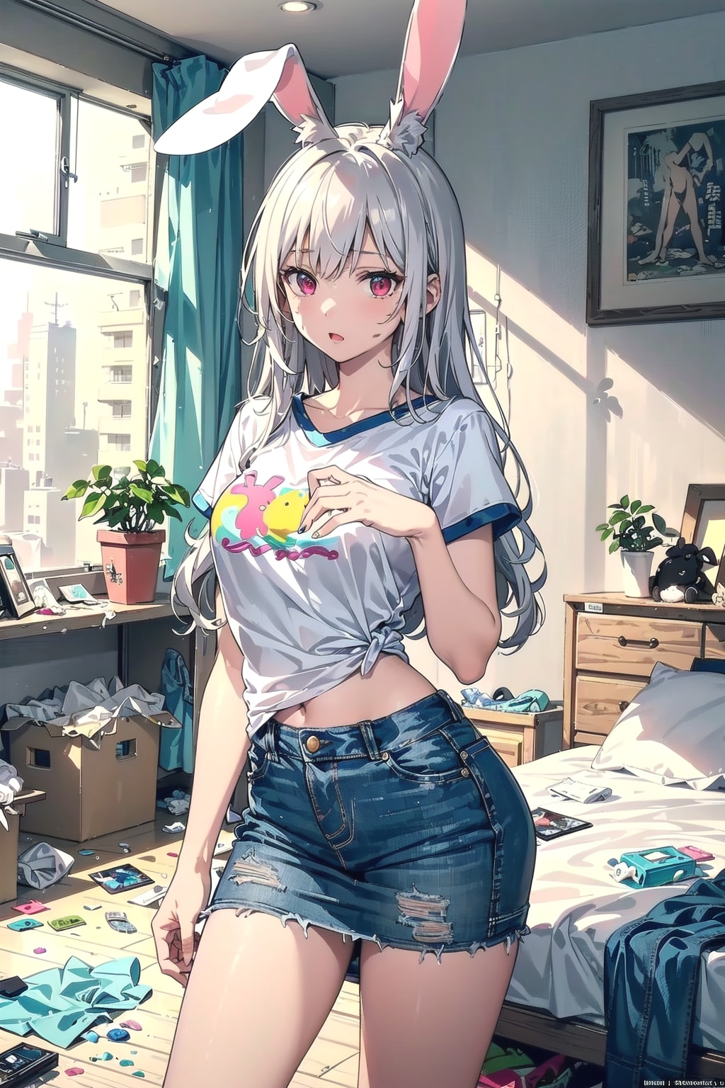 むぅ⋯恐怖の汚部屋なのです🐰💦