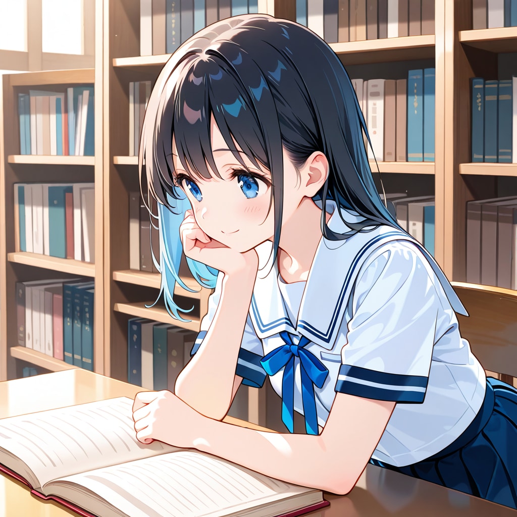 図書館にて | の人気AIイラスト・グラビア