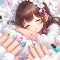ネイルをして寝入る 9枚目