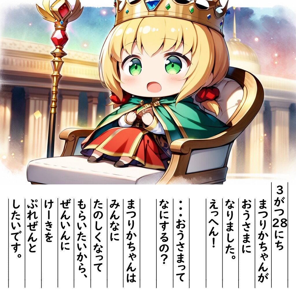 【絵日記】おうさまつりかちゃんです