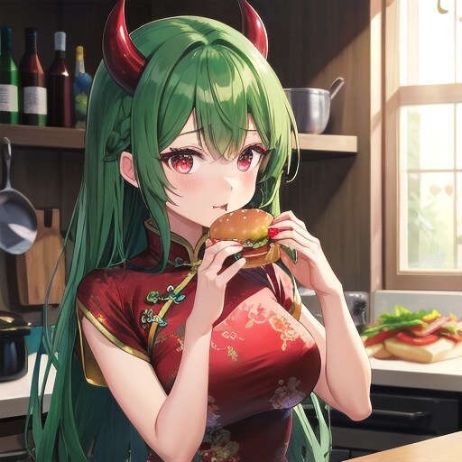 greenhaired devil | の人気AIイラスト・グラビア