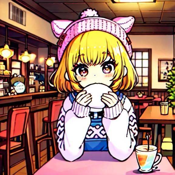 カフェにて