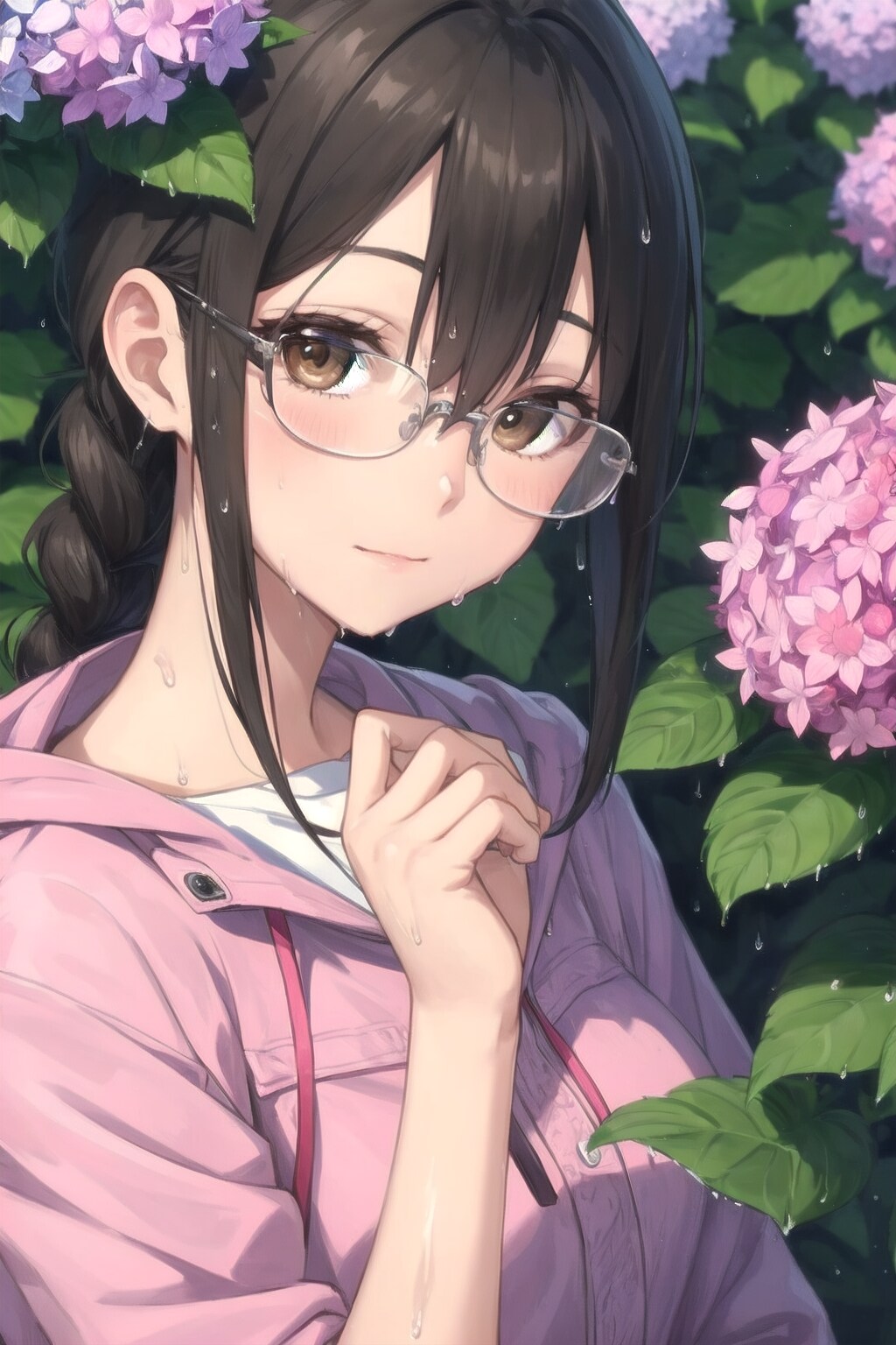 雨上がりの紫陽花と