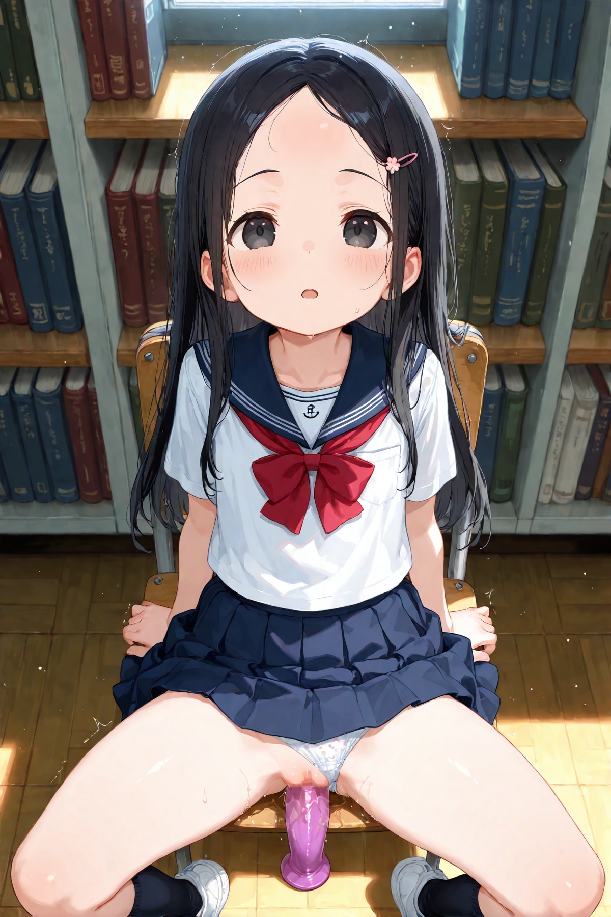 図書室絶頂ディルド