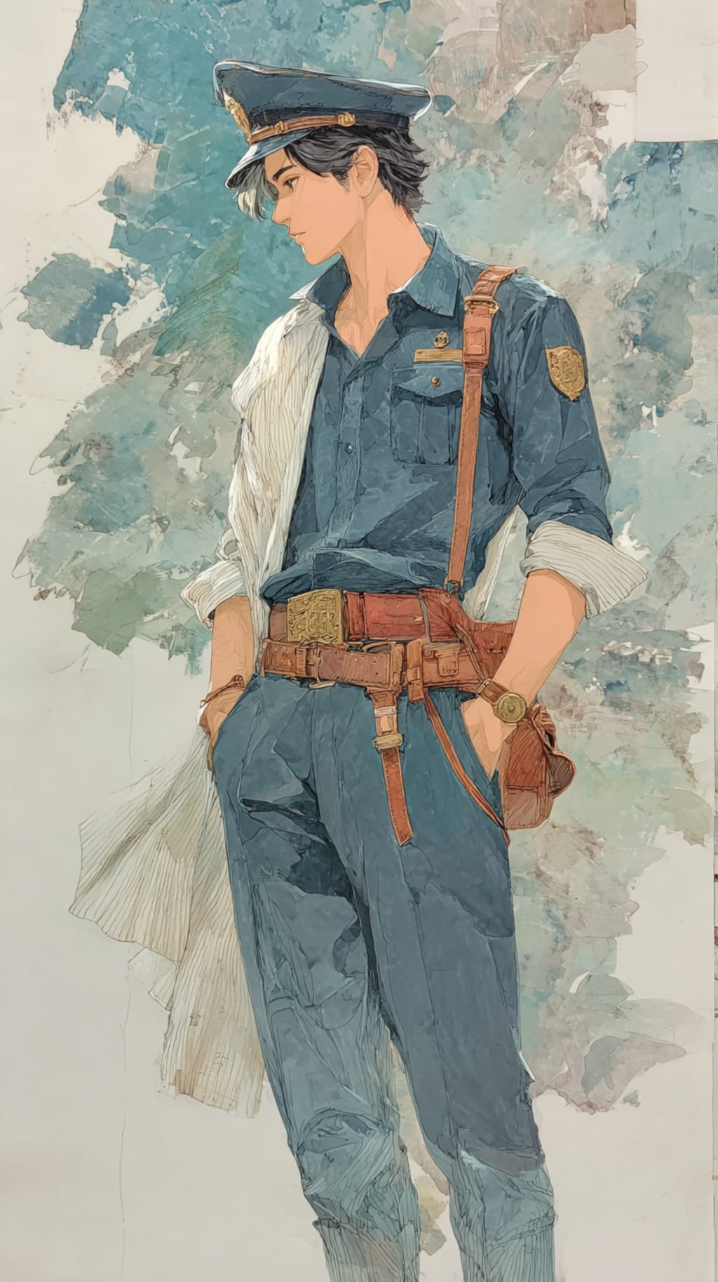 警察官スケッチ