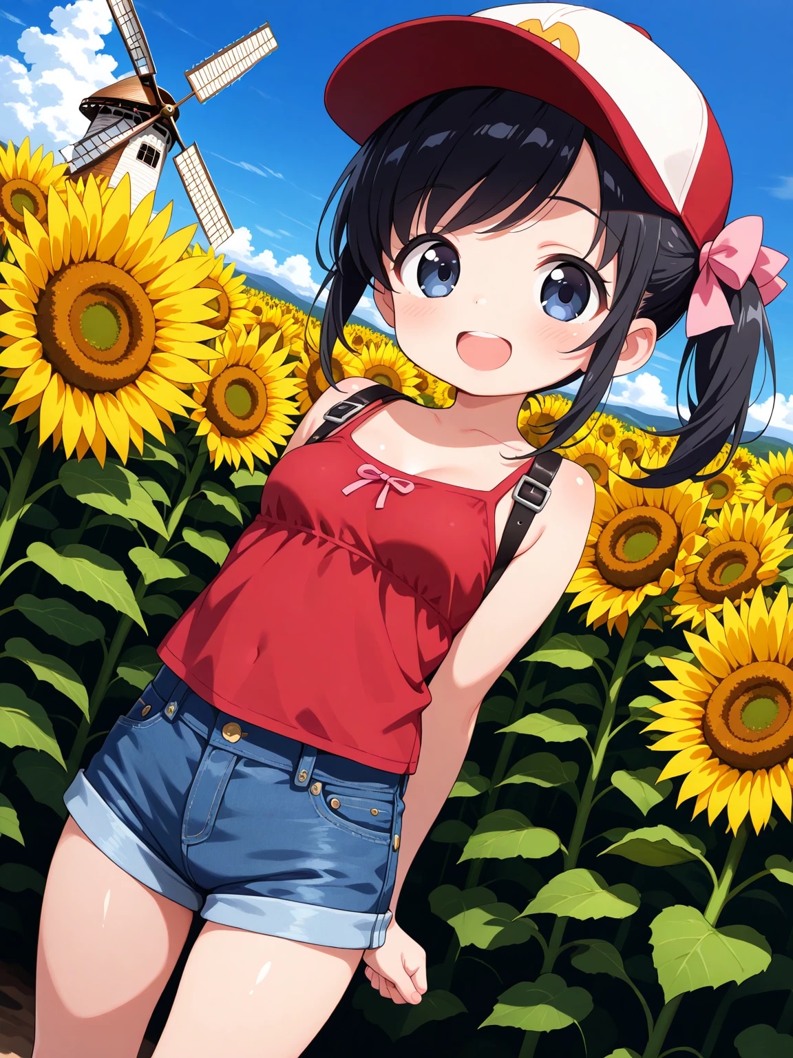 さやかちゃんとひまわり畑