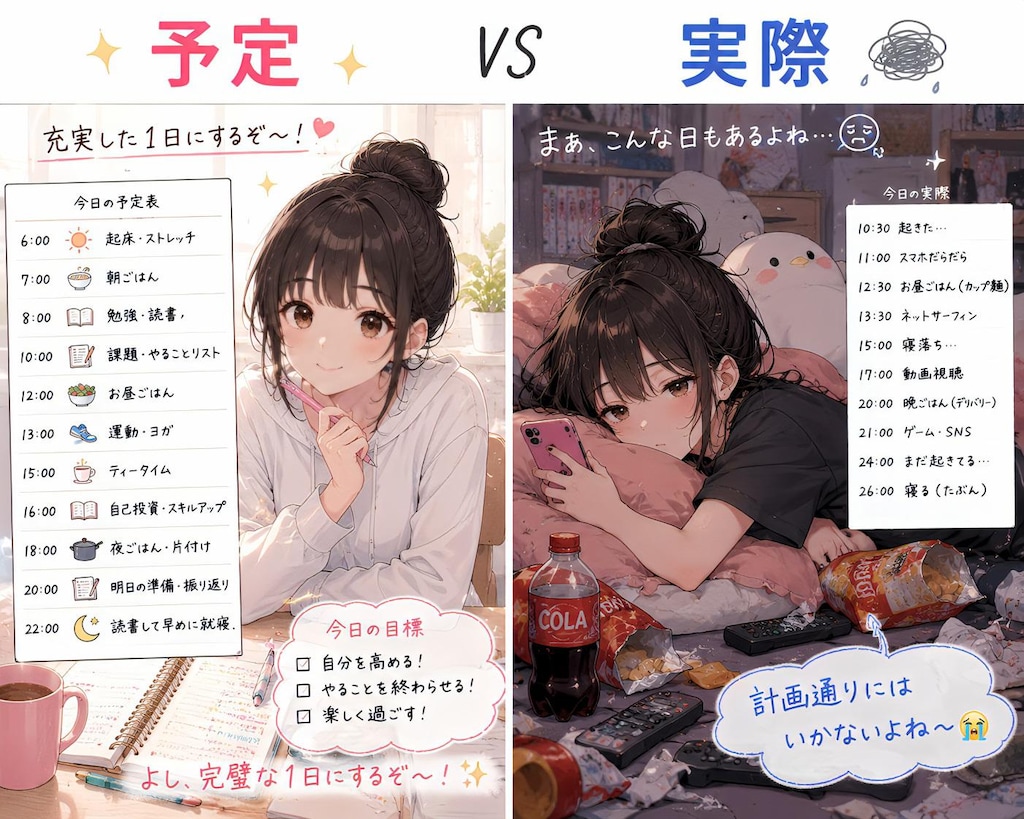 朝型 ↔ 夜型