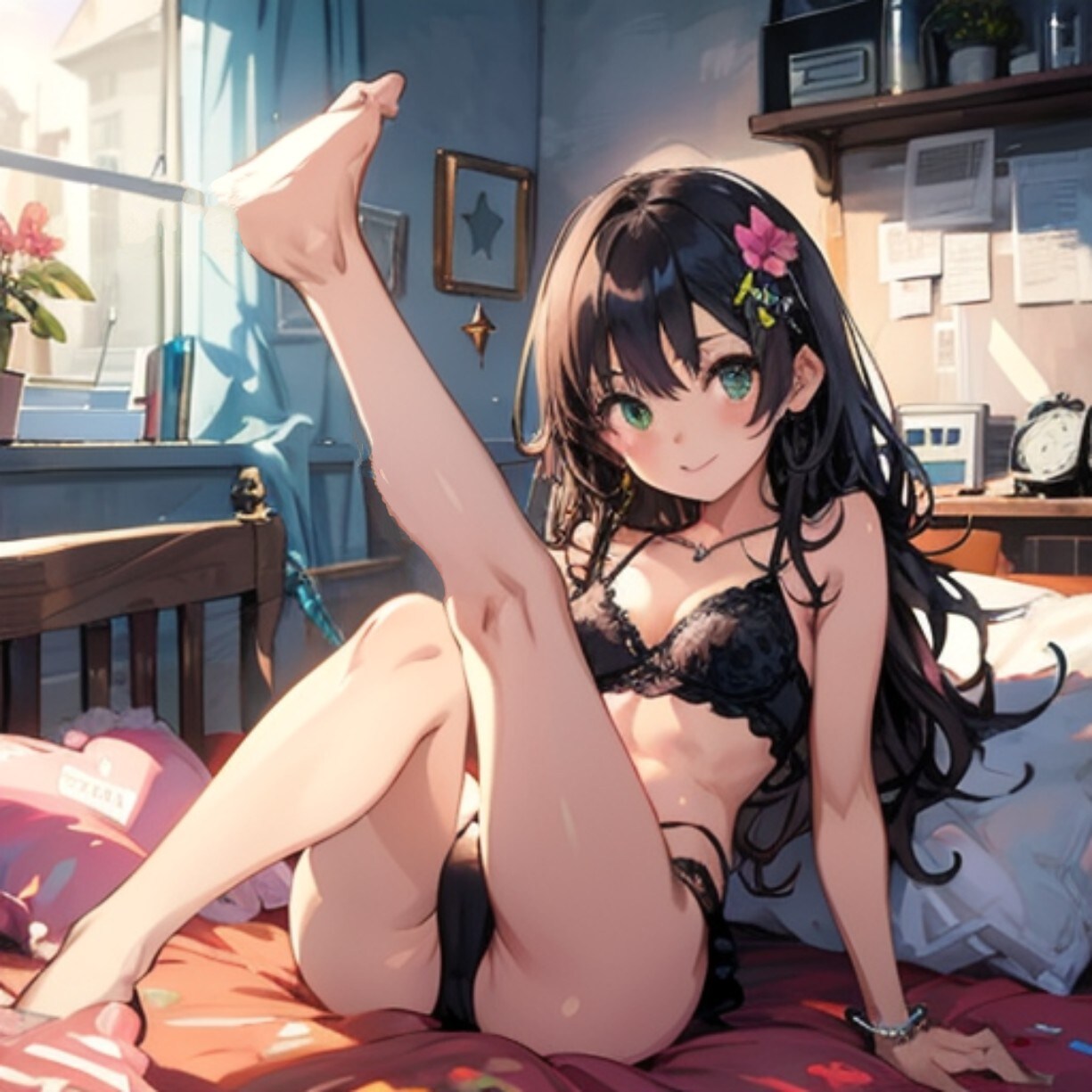 黒髪ロング娘（佐天スタイル）