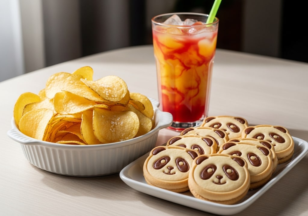 デザートのミックスジュースとサクサクセット