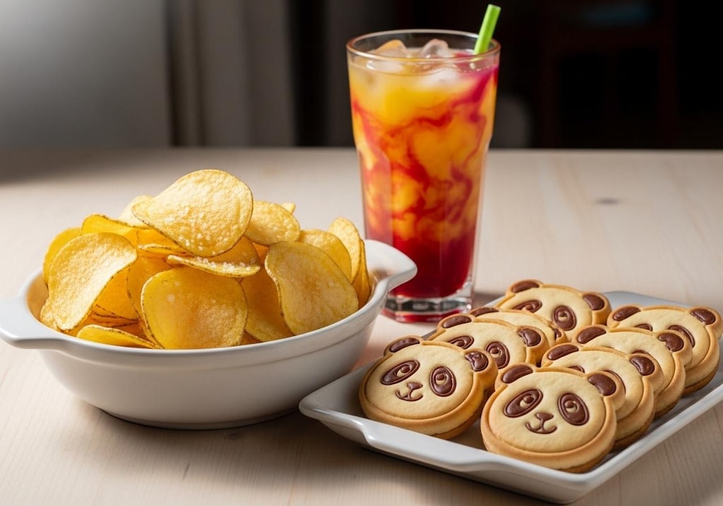 デザートのミックスジュースとサクサクセット