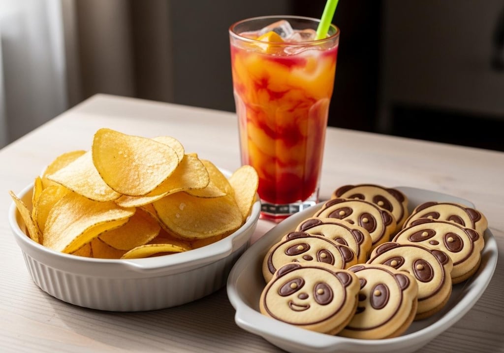 デザートのミックスジュースとサクサクセット