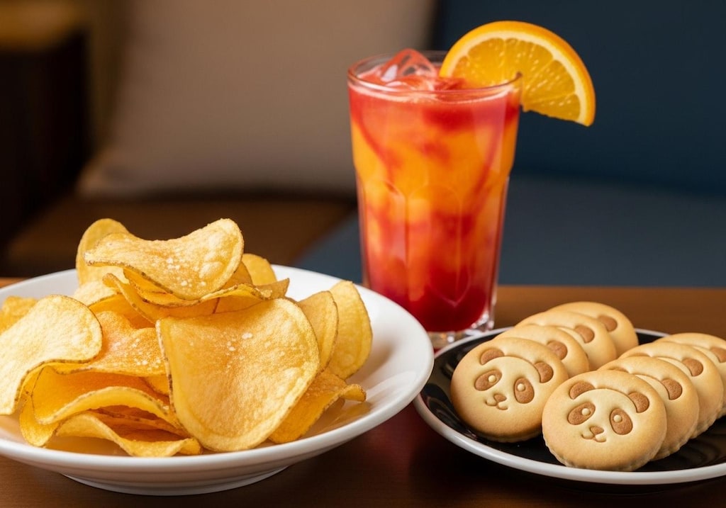 デザートのミックスジュースとサクサクセット