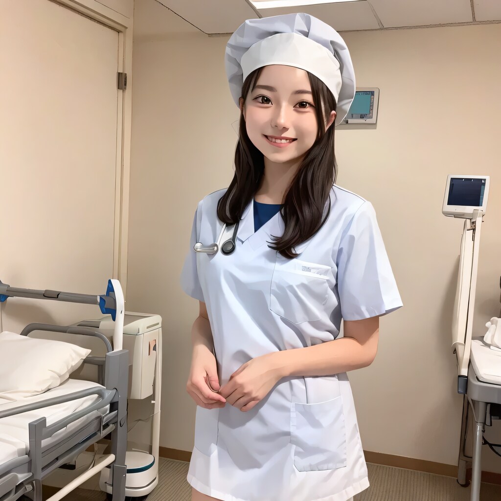 黒髪ロングで白衣の美女１４４