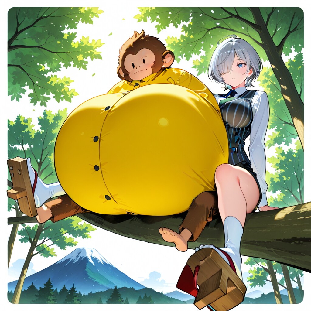 女体化鬼太郎　うーん白い巨猿の背中に乗騎してるイメージだったのになんで？