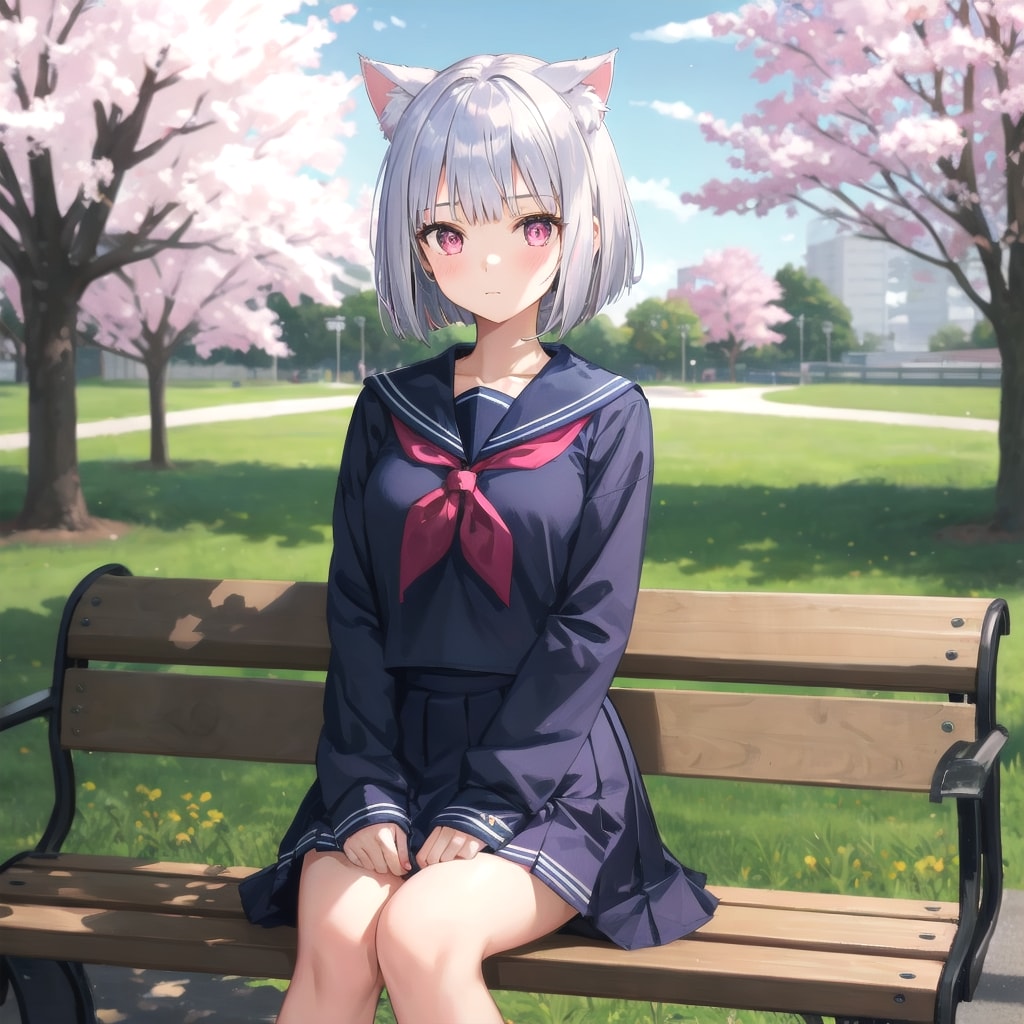 猫耳セーラー服 | の人気AIイラスト・グラビア