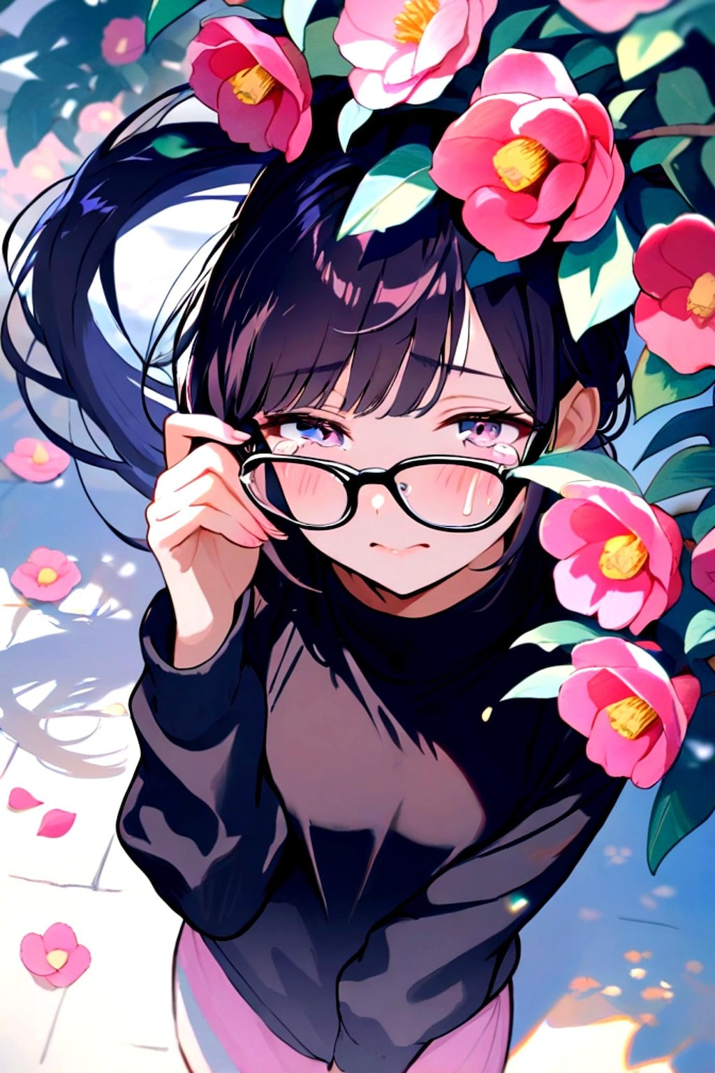 泣いている眼鏡ちゃん