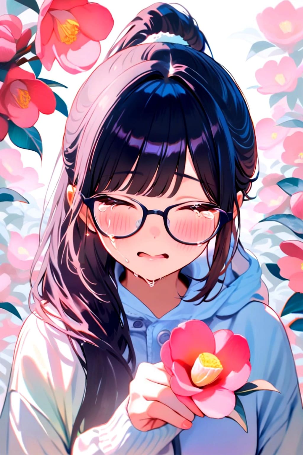 泣いている眼鏡ちゃん