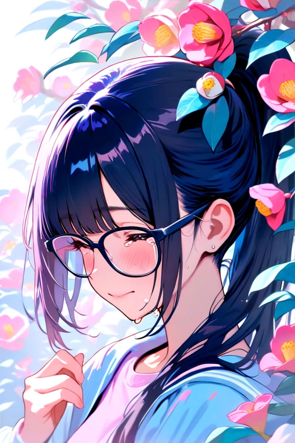 泣いている眼鏡ちゃん