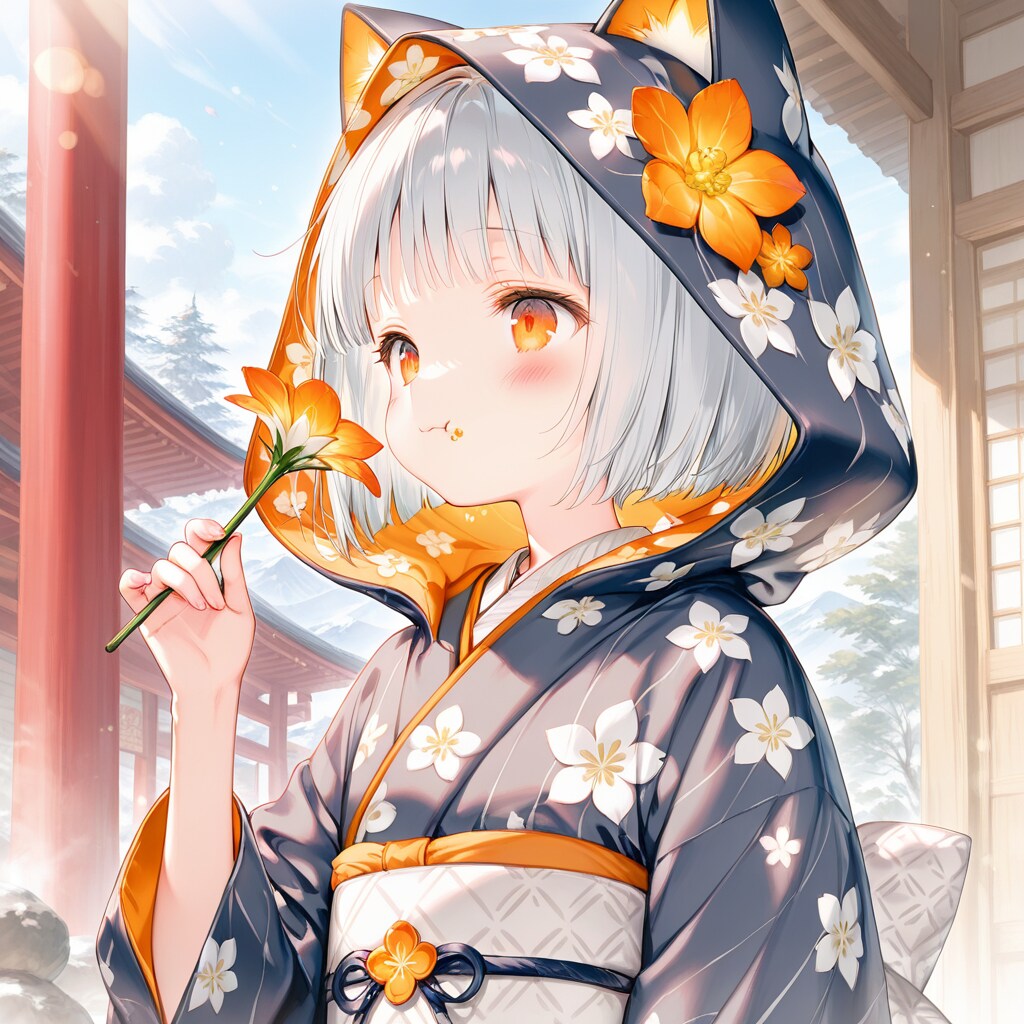 温泉饅頭を食べるフロル